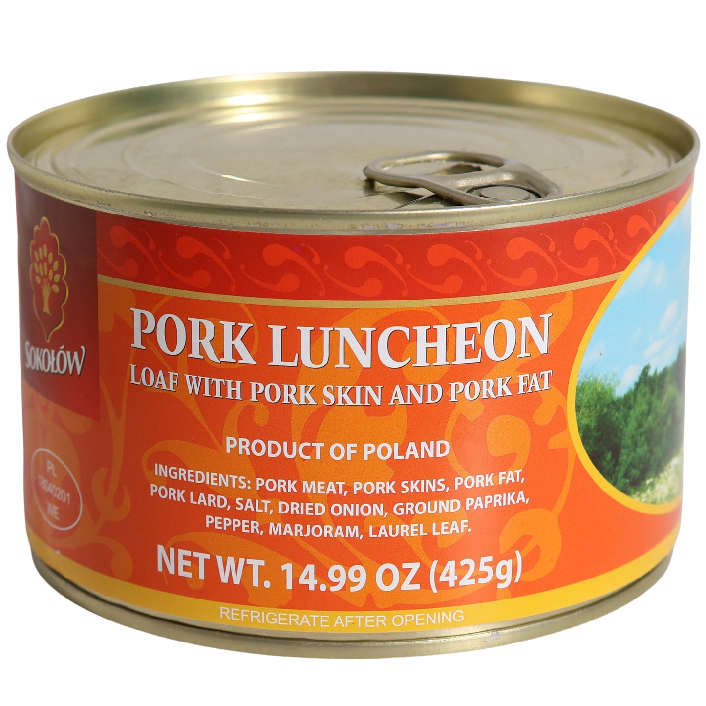 Sokolow Pork Luncheon Loaf with Pork Skin and Pork Fat, 14.99oz