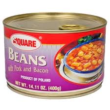 Square Beans w/ Pork & Bacon, 400g