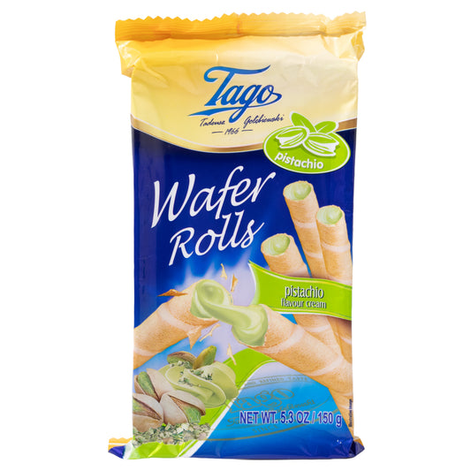 Tago Pistachio Flavor Cream Wafer Rolls, 5.3oz