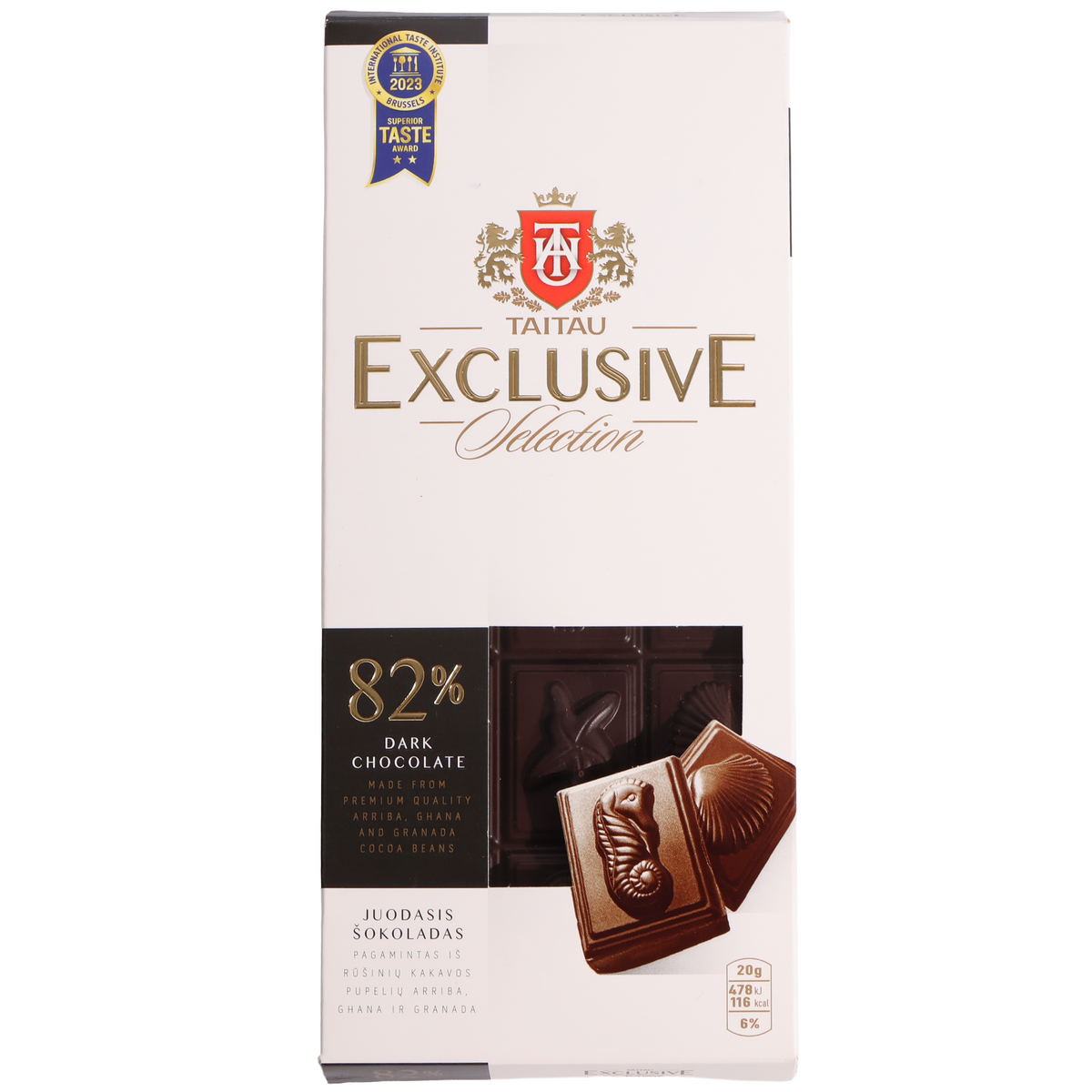 Tai Tau Exclusive Selection 82% Dark Chocolate, 3.5oz