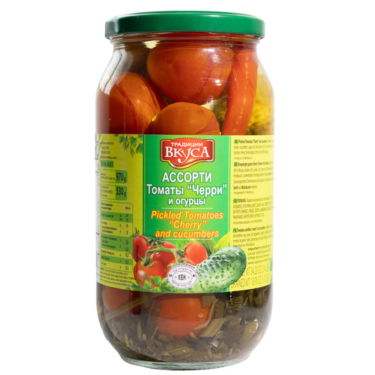 Traditions of Taste Pickled Cherry Tomatoes and Cucumbers, 34.22oz