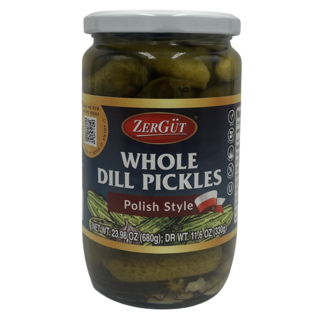 jar of Zergut Polish Style Whole Dill Pickle, 23.98oz