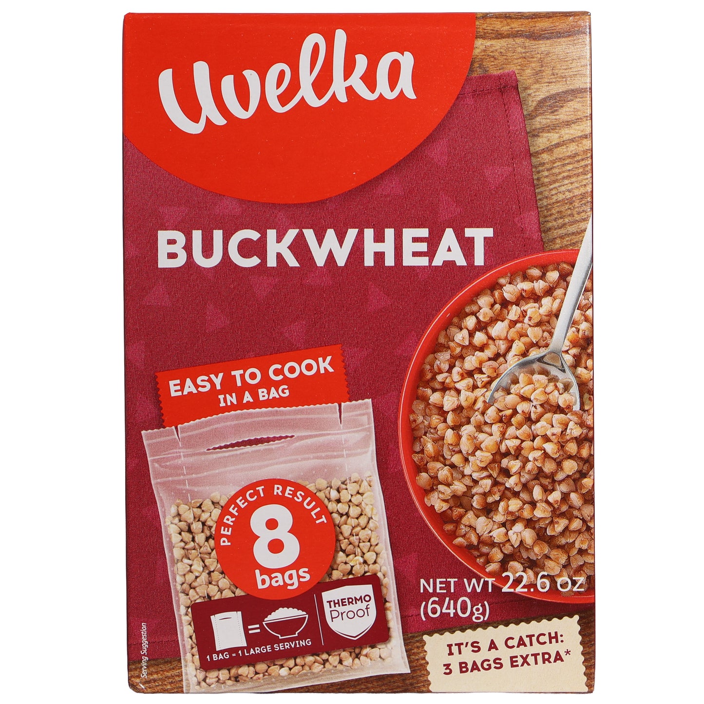 Uvelka Buckwheat Groats in Cooking Bags, 22.6oz