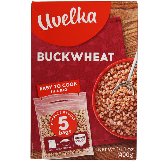 Uvelka Fine Buckwheat Groats In Cooking Bags, 14.1oz