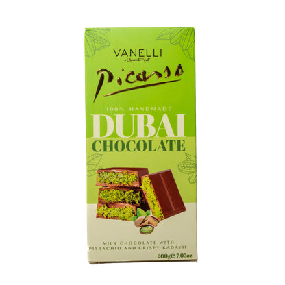 Vanelli Dubai Chocolate Milk Chocolate w/ Pistachio & Crispy Kadayif, 7.05oz