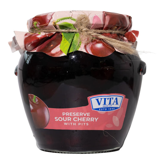 Vita Sour Cherry Preserve with Pits, 24oz