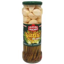 Vkusno Smachno Pickled Garlic Sprouts & Cloves, 370mL