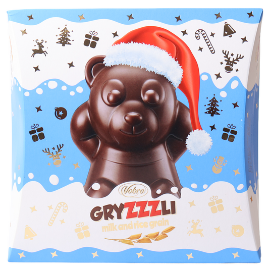 Vobro Gryzzzli Christmas Milk Chocolate Pralines with Milk Cream & Rice Crisps