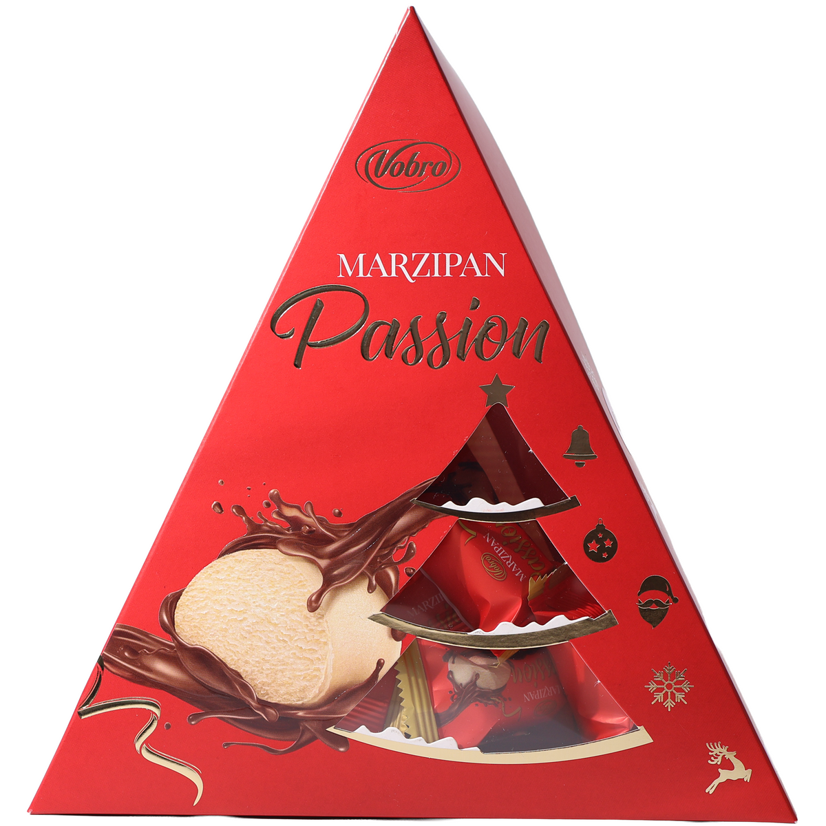 Vobro Marzipan Passion Christmas Tree Pralines, 3.53oz