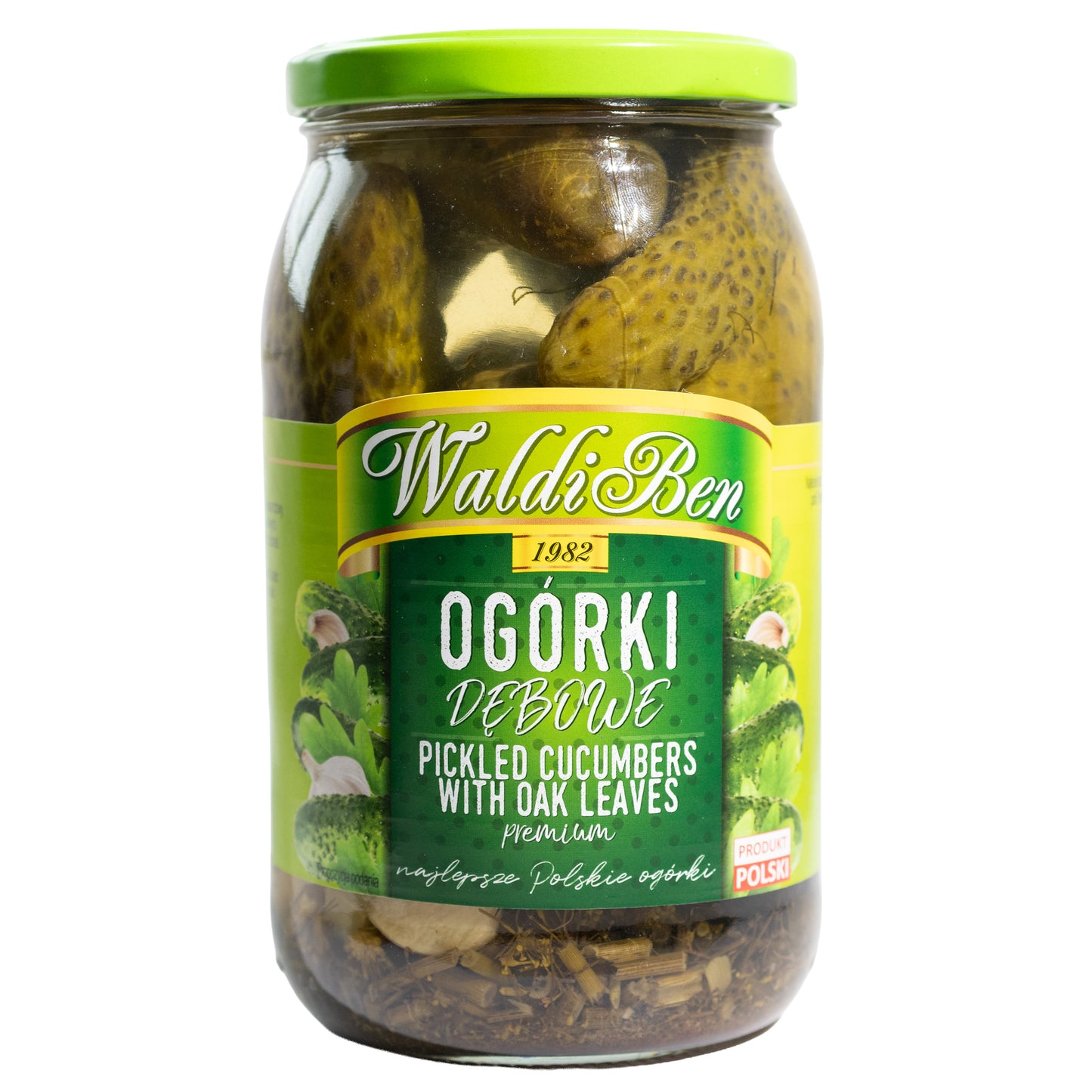 WaldiBen Pickled Cucumbers with Oak Leaves, 29.6oz
