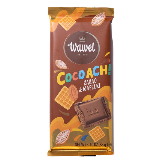 Wawel CocoACH Cocoa & Wafers Cocoa Bar with Cocoa Filling, 3.1oz