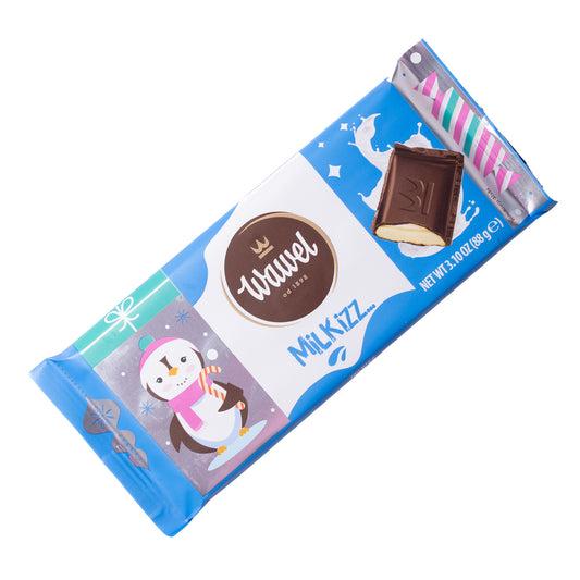 Wawel Milkizz Cocoa Bar with Milk Filling, 3.10oz