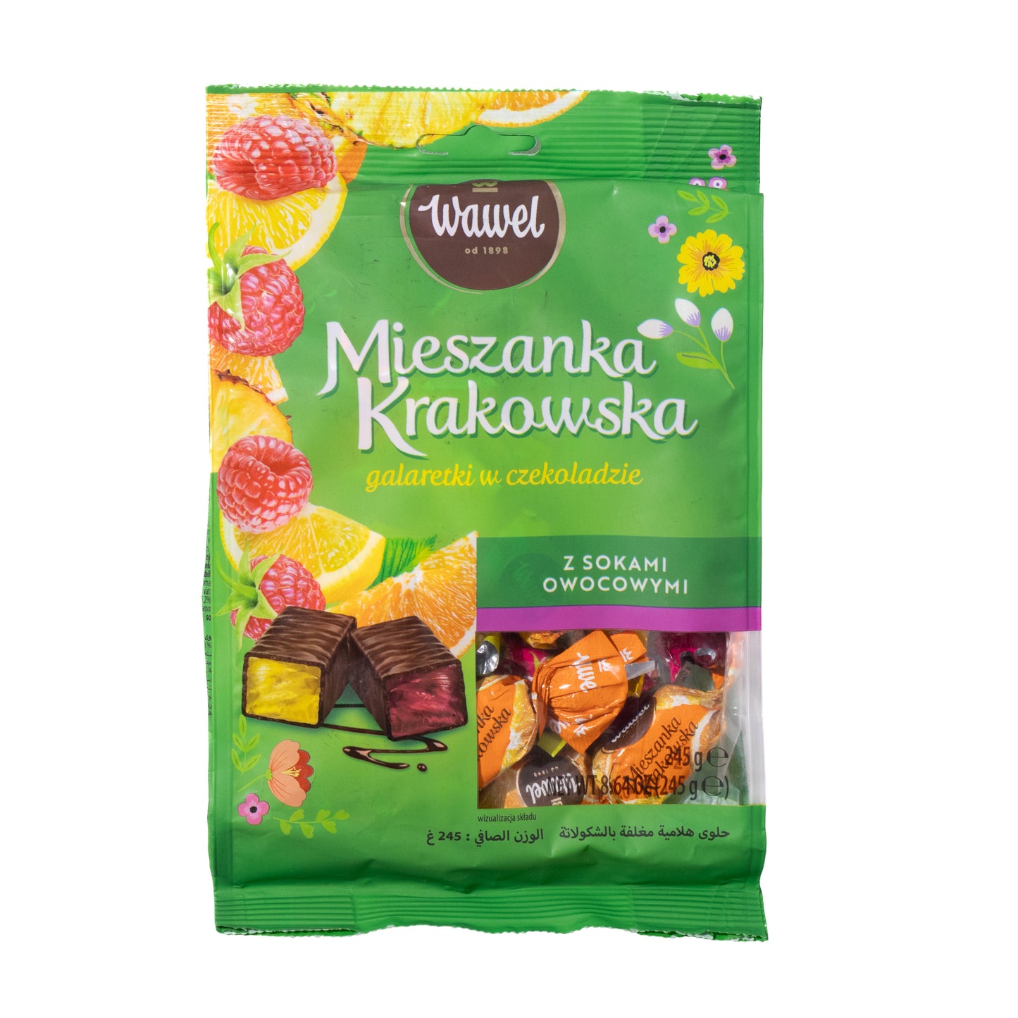 Wawel Chocolate Covered Fruit Jellies w/ Fruit Juices, 8.64oz