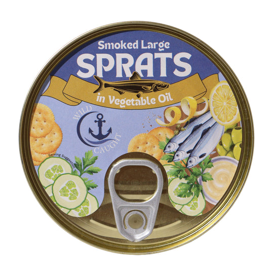 Wild Caught Smoked Large Sprats in Vegetable Oil, 8.47oz