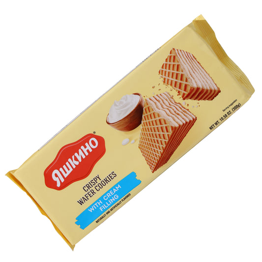 Yashkino Crispy Wafer Cookies with Cream Filling, 10.58oz