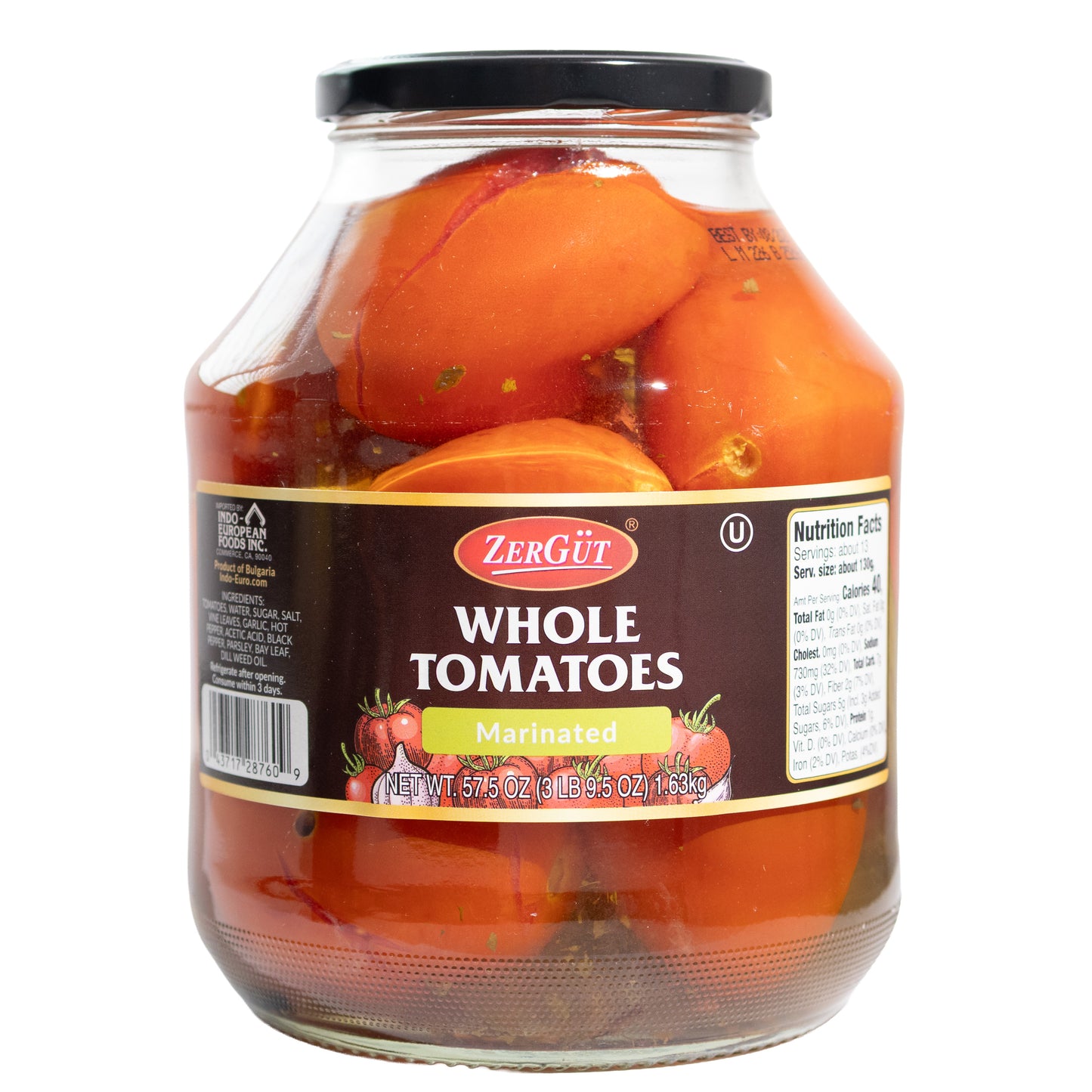ZerGut Whole Tomatoes Marinated, 57.5oz