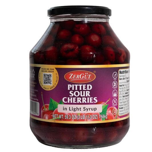 Zergut Pitted Sour Cherries in Light Syrup, 59.3oz