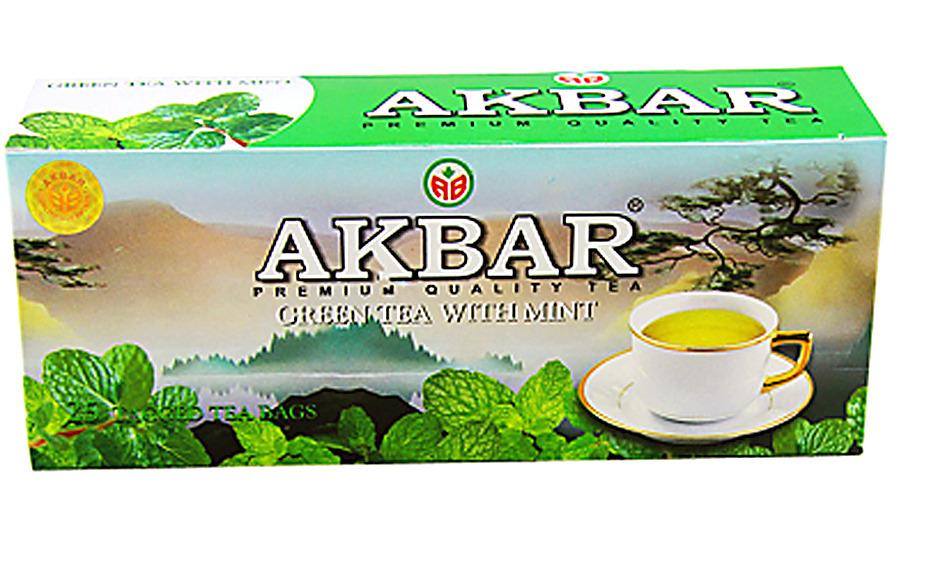 Зеленый чай Акбар с мятой, 25 ТБ