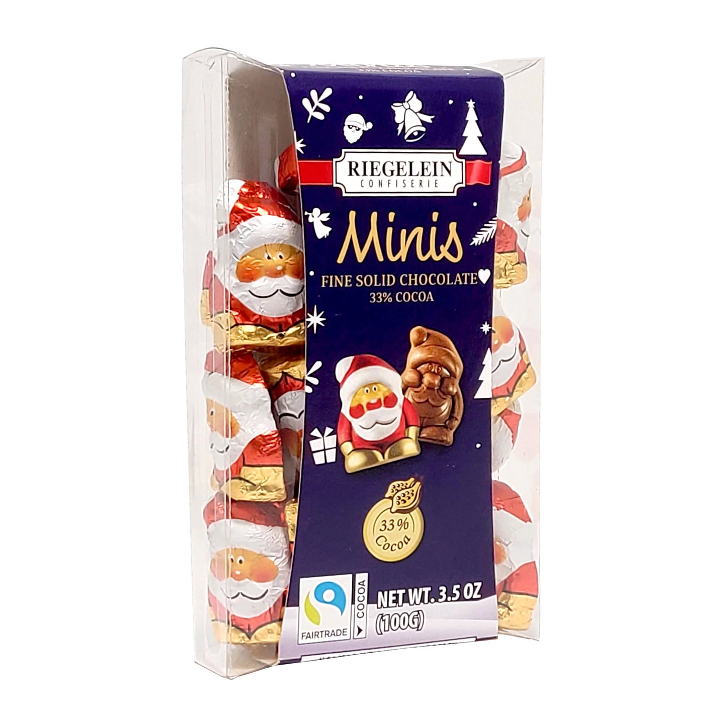 Solid Mini Santas Chocolate, 100g