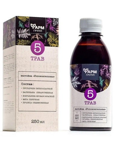 bottle of Calming Tincture 5 Herbs, 250ml