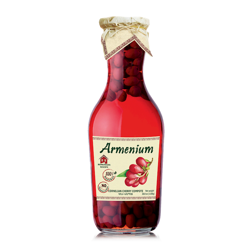 bottle of Armenium Cornelian Cherry Compote, 1100g