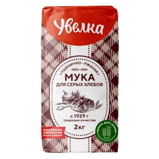 pack of Uvelka Wheat-Rye Flour Mix, 2kg