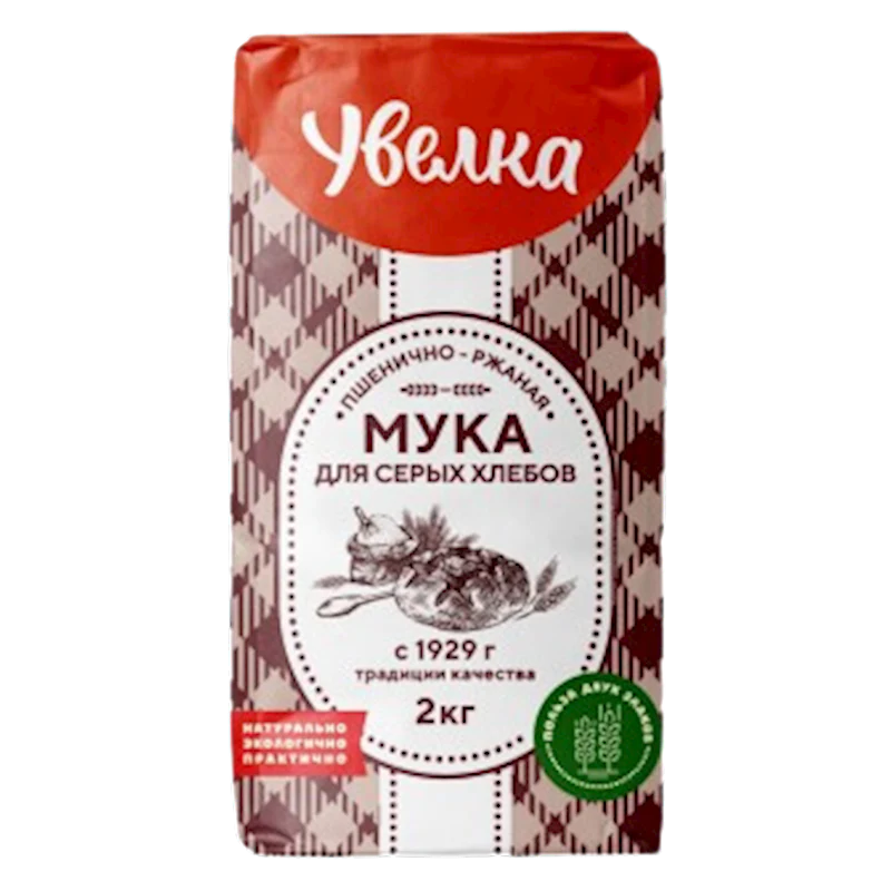 pack of Uvelka Wheat-Rye Flour Mix, 2kg