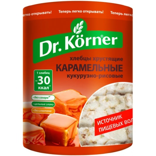 Dr. Korner Corn and Rice Caramel Crispbread, 90g