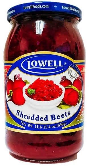 jar of Lowell Shredded Beets, 890g