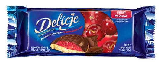pack of Delicje Cherry Jelly Biscuits, 147g