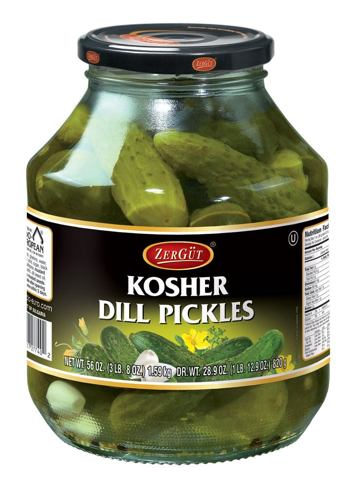 jar of Zergut Kosher Midget Dills, 820g