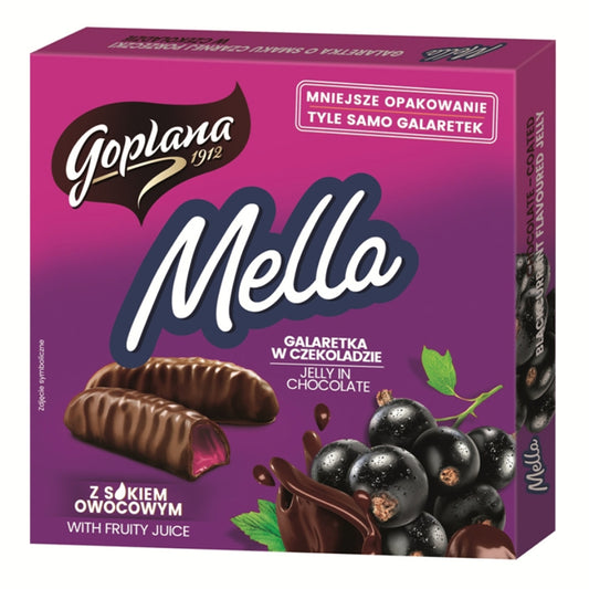pack of Chocolate Jelly Coated in Blackcurrant, 190g