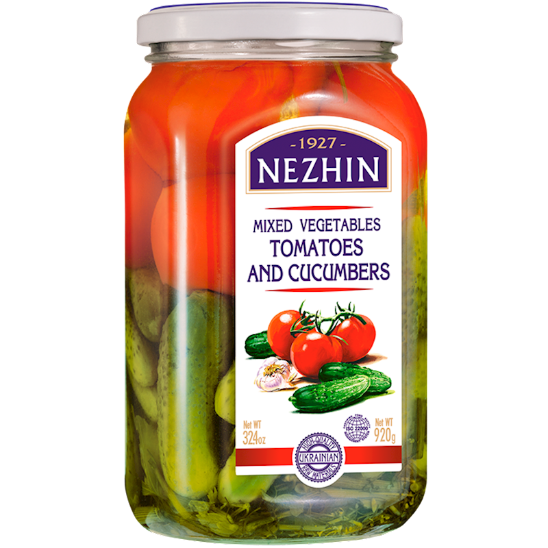 jar of Nezhin Mixed Vegetables, 920g