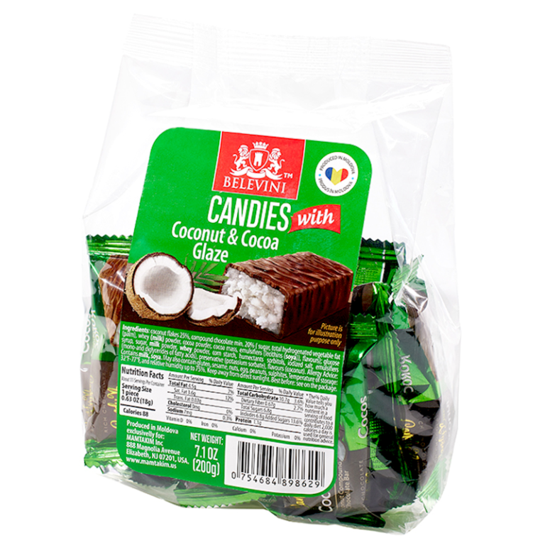 Candies w/ Coconut & Cocoa Glaze, 200g