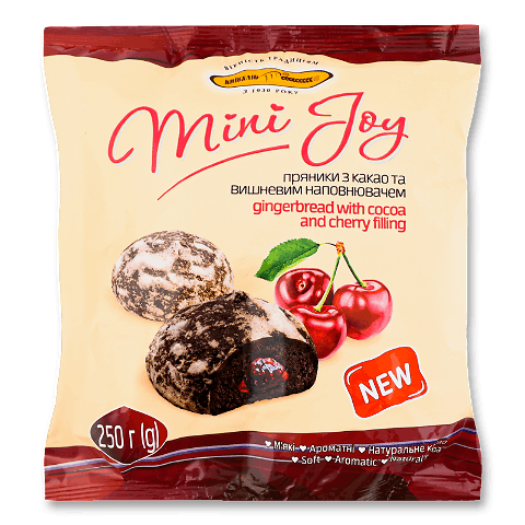 Kyivkhlib Mini Joy Cocoa Gingerbread w/ Cherry Filling, 250g