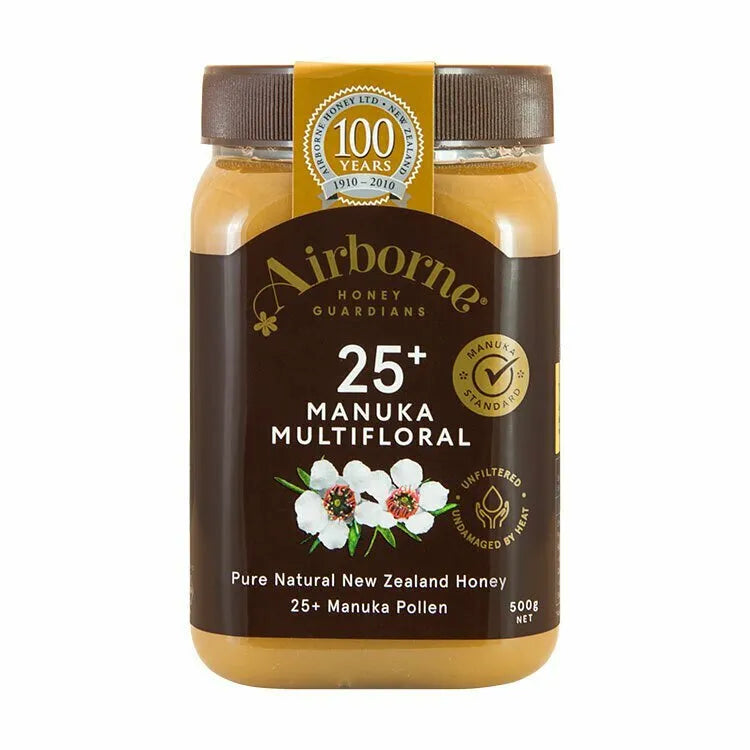 25+ Manuka Multifloral Honey w/ Pollen, 500g