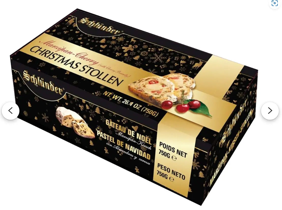 Box of Schlunder Marzipan-Cherry Christmas Stollen, 800g