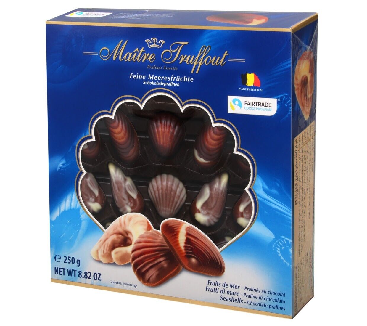 pack of Maitre Truffout Shells Chocolates, 200g