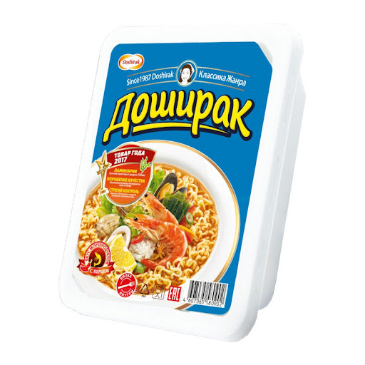 Plastic box of Doshirak Seafood Noodles, 90g