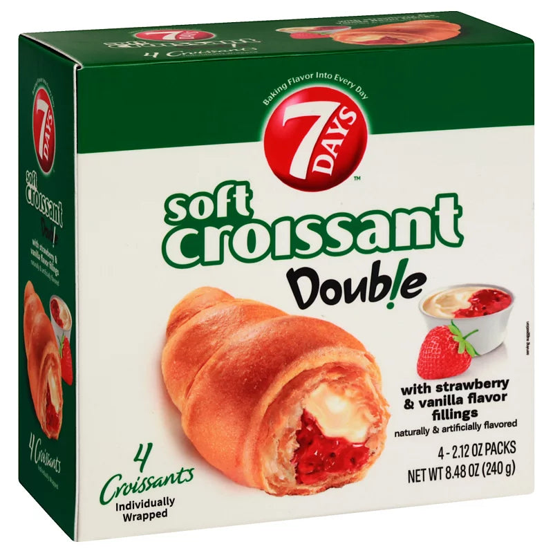 7 Days Soft Croissant Double w/ Chocolate Cream Filling, 4ct pack
