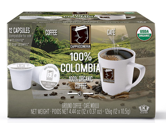 Box of Cappuccineria 100% Colombia Coffee, #12K-Cups