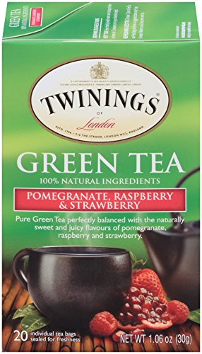 box of Twinings Pomegranate, Raspberry, and Strawberry Green Tea, 20TB