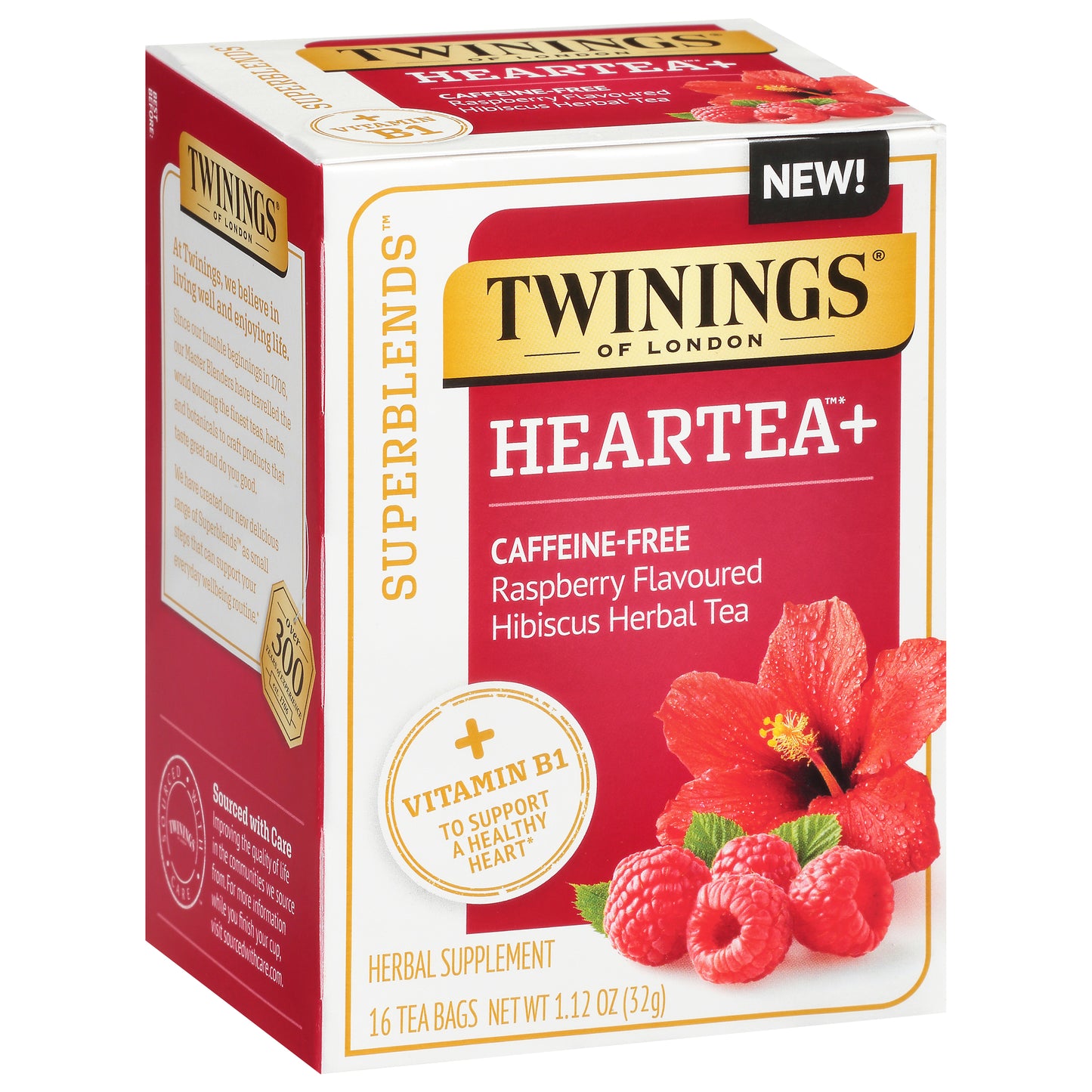 Twinings Raspberry Hibiscus Herbal Tea, 16TB