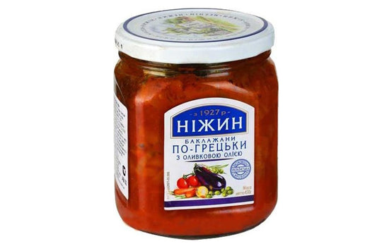 jar of Nezhin Eggplant Greek Style, 450g