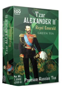 box of Tzar Alexander II Royal Emerald Green Tea, 100TB