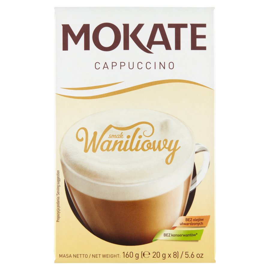 pack of Mokate Cappuccino Vanilla Powdered Coffee, 8 Sachets