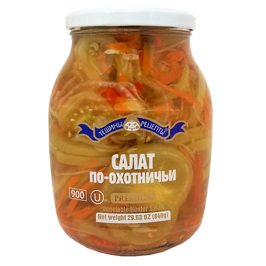 jar of Teshchiny Retsepty Vegetable Hunter Salad, 840g