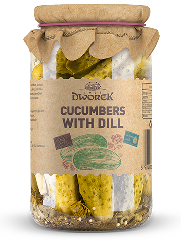 jar of Dworek Cucumbers w/ Dill, 860g