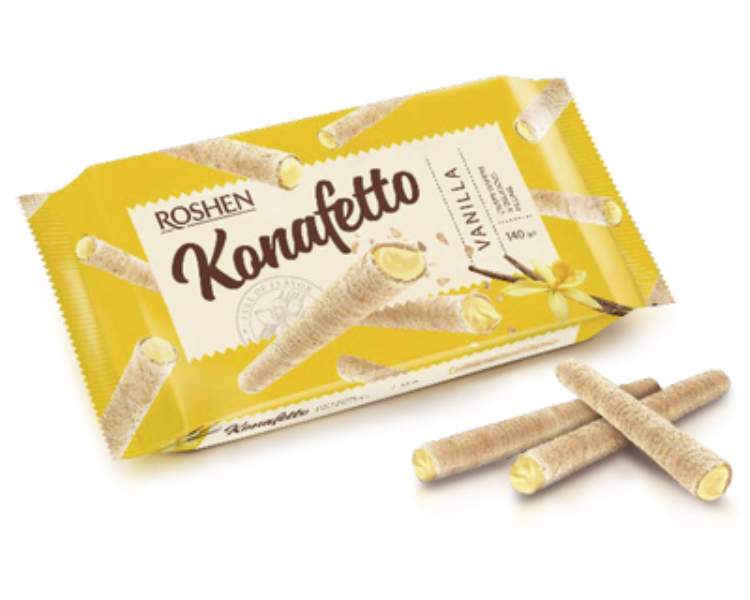 Pack of Roshen Konafetto Vanilla Crispy Wafers, 140g