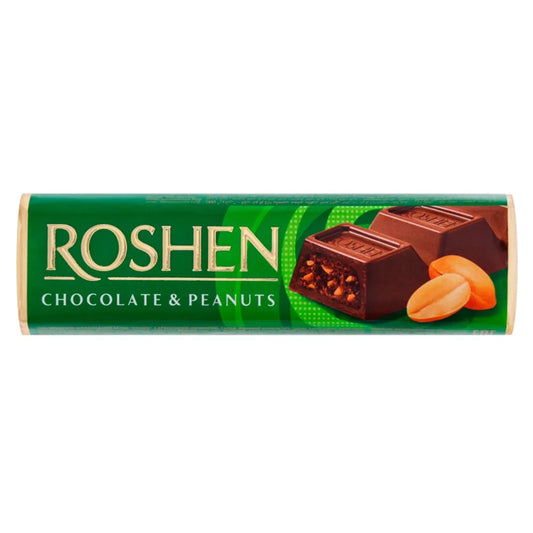 Плитка молочного шоколада Roshen с арахисовой начинкой, 38г